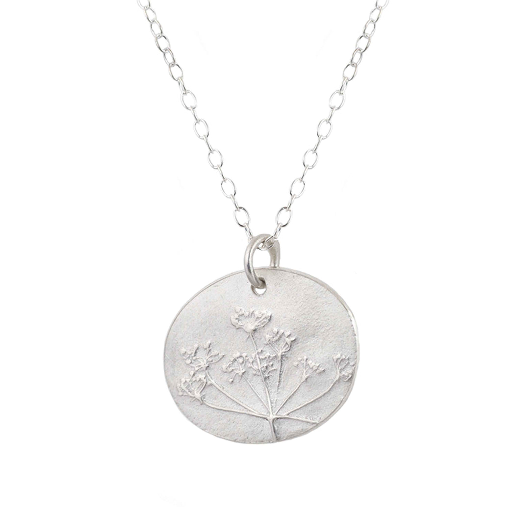 Handmade Cow Parsley Recycled Silver Necklace - Mojo and the Maker