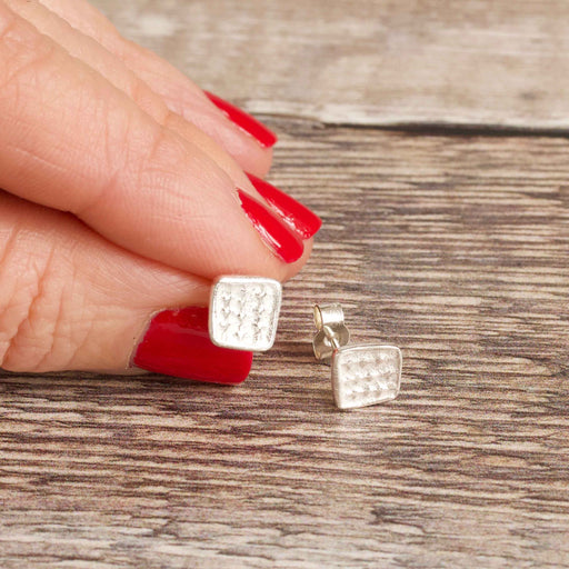 Square Recycled Silver Studs - Mojo and the Maker