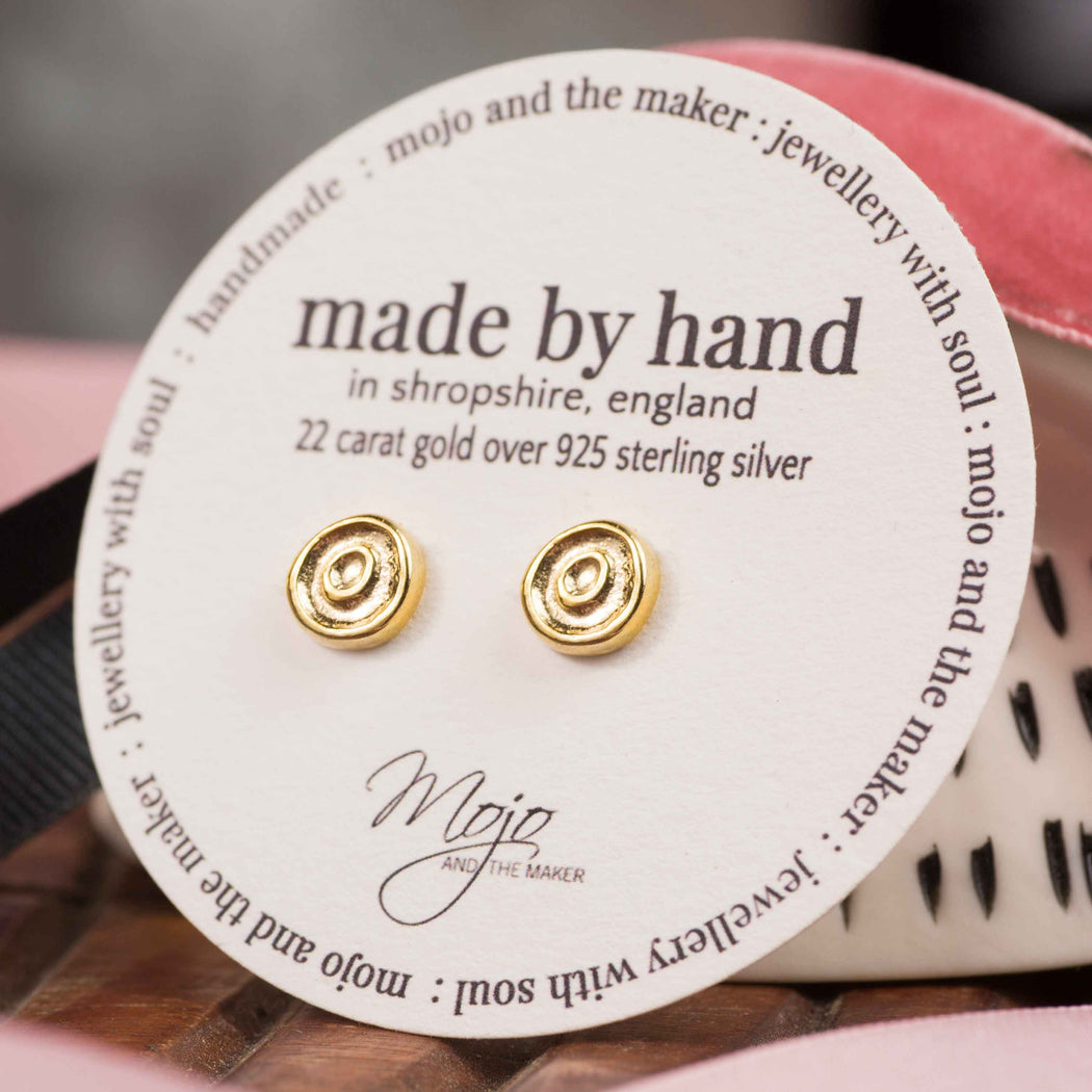 Dot 22ct Gold-plated Sterling Silver Studs - Mojo and the Maker