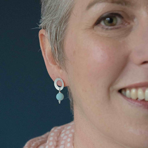 Oh! Sterling Silver & Aqua Earrings - Mojo and the Maker